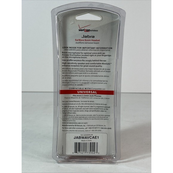 Verizon Wireless Jabra Universal EarWave Boom Headset for Cell Phones 2.5mm Jack - Picture 4 of 7